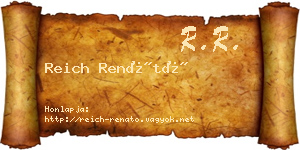 Reich Renátó névjegykártya